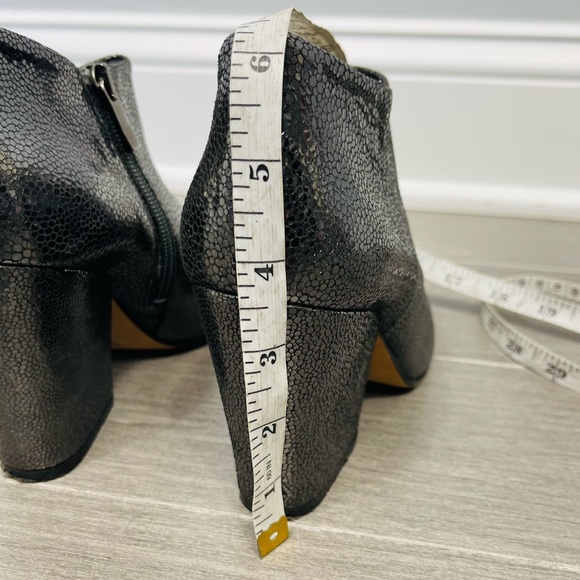 Giampaolo Viozzi Metallic Crackle Leather Ankle Boots Block Heel Booties Italy 7 - Picture 14 of 16